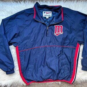 Majestic Athletic Minnesota Twins blue and red windbreaker